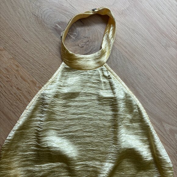 Lucy in the Sky Satin Halter Shift Dress - Picture 2 of 6